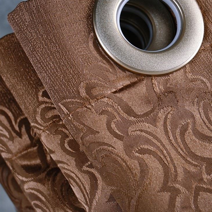 Brown Glossy Jacquard Curtain Fabrics best