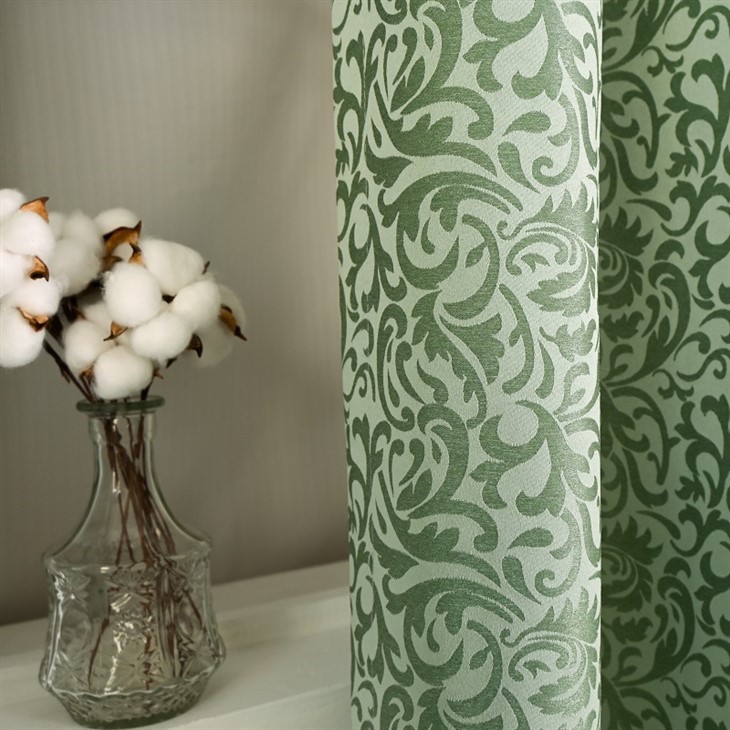 Mint Vine Jacquard Curtains high quality
