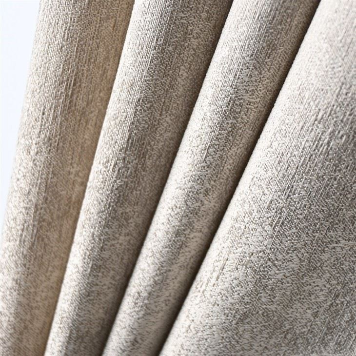 Oatmeal Gray-striped Cationic Jacquard Curtain Fabrics high quality