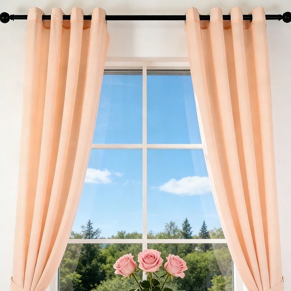 Soft Orange-Pink Misty Sheer Curtains best