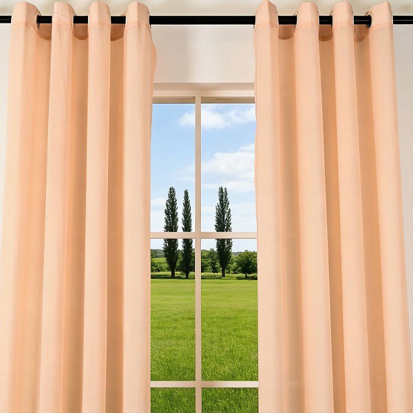 Soft Orange-Pink Misty Sheer Curtains factory