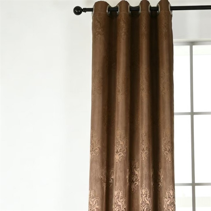 Brown Glossy Jacquard Curtains best