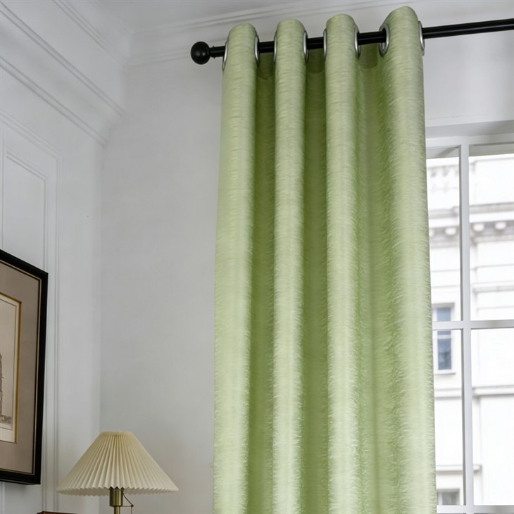 Light Fruit Green Water Ripple Jacquard Curtains factory