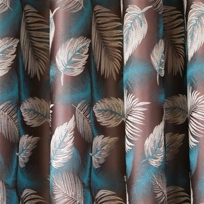 Metallic Gold Fern Cationic Jacquard Curtains Fabrics