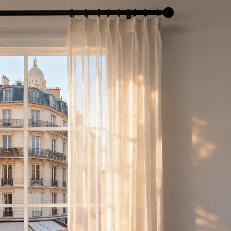 Silver And Gold Checkered Yarn-dyed Sheer Curtain factory