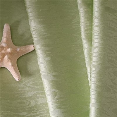 Light Fruit Green Water Ripple Jacquard Curtain Fabrics