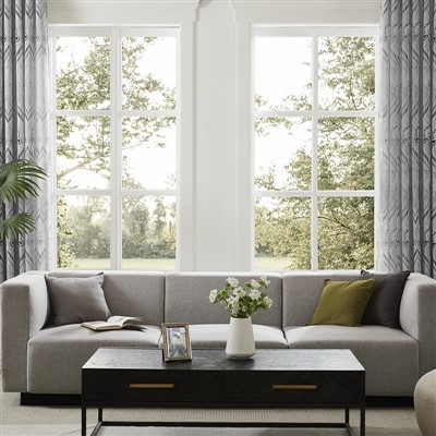 Light Grey Luxurious Retro Embroidered Curtain